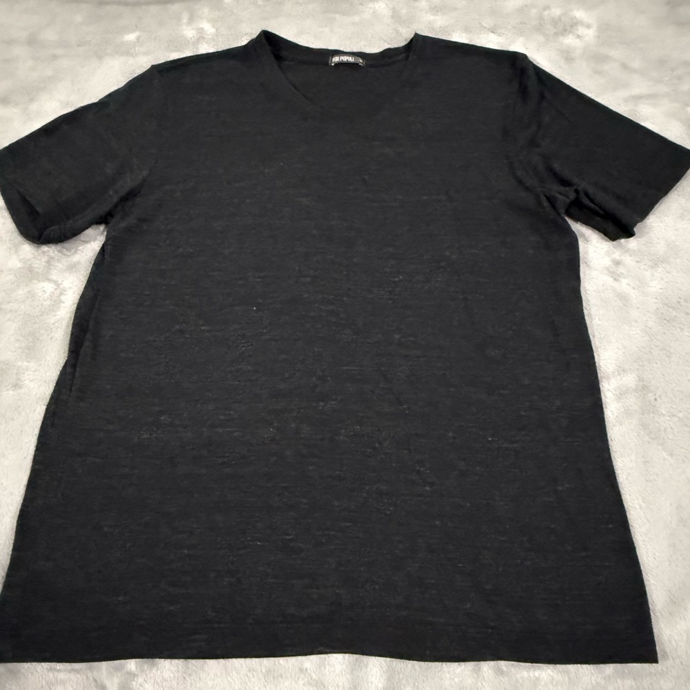 Vox Populi Men’s Classic Black/Dark Heathered Gray V-Neck Tee Sz M EUC